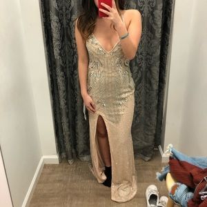 Primavera blush pink prom dress